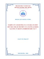 Nghiên cứu ảnh hưởng của văn hóa tổ chức đến việc chia sẻ tri thức của người lao động tại công ty dịch vụ mobifone khu vực 7 