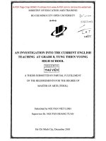 An investigation into the current english teaching at grade 8, tung thien vuong high school 