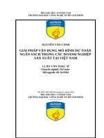 Giải pháp vận dụng mô hình dự toán ngân sách trong các doanh nghiệp sản xuất tại việt nam 