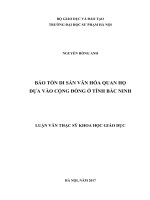 BẢO TỒN DI SẢN VĂN HÓA QUAN HỌ DỰA VÀO CỘNG ĐỒNG Ở TỈNH BẮC NINH