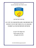 Các yếu tố ảnh hưởng đến chi phí đối với hành vi tuân thủ thuế của các doanh nghiệp tại TP  hồ chí minh 