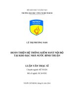 Hoàn thiện hệ thống kiểm soát nội bộ tại kho bạc nhà nước bình thuận 