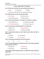 70 bài tập trắc nghiệm về Hiểu biết về tin học có đáp án dùng ôn thi công chức