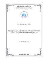 Tạo động lực làm việc cho cán bộ công chức tại chi cục thuế thành phố nha trang 