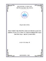 Phát triển thị trường cho sản phẩm gạch xây không nung của công ty trách nhiệm hữu hạn thương mại dịch vụ kim môn 