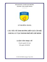 Các yếu tố ảnh hưởng đến giá căn hộ chung cư tại thành phố hồ chí minh 