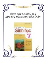 Tổng hợp đề kiểm tra hk2 môn sinh 7 có đáp án