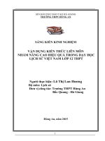 Vận dụng kiến thức liên môn nhằm nâng cao hiệu quả trong dạy học Lịch sử Việt Nam lớp 12 Trung học phổ thông