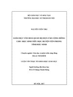 GIÁO DỤC VĂN HOÁ QUAN HỌ DỰA VÀO CỘNG ĐỒNG CHO  HỌC SINH TIỂU HỌC HUYỆN YÊN PHONG TỈNH BẮC NINH