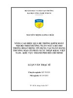 Nâng cao hiệu quả hệ thống kiểm soát nội bộ theo hướng ngăn ngừa rủi ro trong hoạt động tín dụng tại ngân hàng thương mại cổ phần xuất nhập khẩu việt nam  khu vực thành phố hồ chí minh 