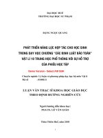 Phát triển năng lực hợp tác cho học sinh trong dạy học chương “các định luật bảo toàn” vật lí 10 THPT với sự hỗ trợ của phiếu học tập (tt) 