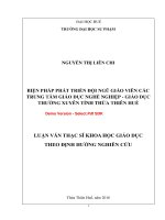 Biện pháp phát triển đội ngũ giáo viên các trung tâm giáo dục nghề nghiệp   giáo dục thường xuyên tỉnh thừa thiên huế (tt) 