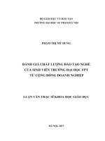 ĐÁNH GIÁ CHẤT LƯỢNG ĐÀO TẠO NGHỀ  CỦA SINH VIÊN TRƯỜNG ĐẠI HỌC FPT  TỪ CỘNG ĐỒNG DOANH NGHIỆP