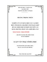 Nghiên cứu sử dụng điện cực cacbon biến tính bằng graphen oxit dạng khử để xác định một số hợp chất hữu cơ bằng phương pháp von ampe hòa tan (tt) 