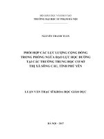 PHỐI HỢP CÁC LỰC LƯỢNG CỘNG ĐỒNG  TRONG PHÒNG NGỪA BẠO LỰC HỌC ĐƯỜNG  TẠI CÁC TRƯỜNG TRUNG HỌC CƠ SỞ THỊ XÃ SÔNG CẦU, TỈNH PHÚ YÊN