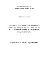 GIÁO DỤC KỸ NĂNG HỢP TÁC CHO TRẺ 56 TUỔI THÔNG QUA TRÒ CHƠI ĐÓNG VAI THEO CHỦ ĐỀ Ở CÁC TRƯỜNG MẦM NON THÀNH PHỐ TUY HÒA, TỈNH PHÚ YÊN