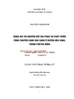 Đánh giá tài nguyên đất đai phục vụ phát triển vùng chuyên canh rau xanh ở huyện hòa vang, thành 8 phố đà nẵng (tt) 