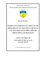 Nghiên cứu đánh giá các nhân tố tác động đến lũ lụt, hạn hán và đề xuất các giải pháp giảm thiểu trên hệ thống sông cái phan rang 