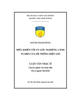Điều khiển tối ưu góc nghiêng cánh tuabin của hệ thống điện gió 