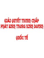 CHƯƠNG IV: GIẢI QUYẾT TRANH CHẤP PHÁT SINH TRONG KINH DOANH QUỐC TẾ