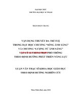 Vận dụng thuyết đa trí tuệ trong dạy học chương “sóng ánh sáng” và chương “lượng tử ánh sáng” vật lý 12 trung học phổ thông theo định hướng phát triển năng lực (tt) 