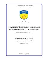 Phát triển tín dụng bán lẻ tại ngân hàng thương mại cổ phần an bình  chi nhánh long an 