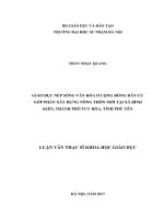 GIÁO DỤC NẾP SỐNG VĂN HÓA Ở CỘNG ĐỒNG DÂN CƯ GÓP PHẦN XÂY DỰNG NÔNG THÔN MỚI TẠI XÃ BÌNH KIẾN, THÀNH PHỐ TUY HÒA, TỈNH PHÚ YÊN