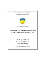 Phân tích vận hành hệ thống điện năng lượng mặt trời nối lưới 