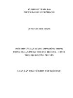 PHỐI HỢP CÁC LỰC LƯỢNG CỘNG ĐỒNG TRONG  PHÒNG NGỪA XÂM HẠI TÌNH DỤC TRẺ EM 6  11 TUỔI TRÊN ĐỊA BÀN TỈNH PHÚ YÊN