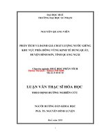 Phân tích và đánh giá chất lượng nước giếng khu vực phía đông vùng kinh tế dung quất, huyện bình sơn, tỉnh quảng ngãi (tt) 