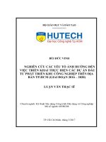 Nghiên cứu các yếu tố ảnh hưởng đến việc triển khai thực hiện các dự án đầu tư phát triển khu công nghiệp trên địa bàn TP HCM (giai đoạn 2016   2020) 