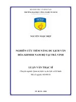 Nghiên cứu tiềm năng du lịch văn hóa khmer nam bộ tại trà vinh 