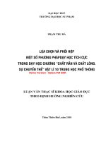 Lựa chọn và phối hợp một số phương pháp dạy học tích cực trong dạy học chương chất rắn và chất lỏng  sự chuyển thể vật lí 10 trung học phổ thông (tt) 