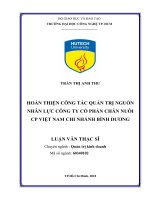 Hoàn thiện công tác quản trị nguồn nhân lực công ty cổ phần chăn nuôi CP việt nam chi nhánh bình dương 