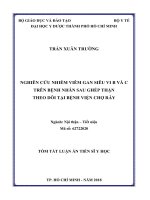 Nghiên cứu nhiễm viêm gan siêu vi B và C trên bệnh nhân sau ghép thận theo dõi tại bệnh viện Chợ Rẫy (TT)