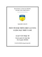 Phân tích hệ thống điện lai năng lượng mặt trời và gió 