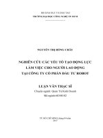 Nghiên cứu các yếu tố tạo động lực làm việc cho người lao động tại công ty cổ phần đầu tư robot 