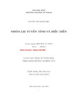 Nhóm lie tuyến tính và biểu diễn (tt) 
