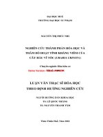 Nghiên cứu thành phần hóa học và thăm dò hoạt tính kháng viêm của cây hầu vĩ tóc (uraria crinita) (tt) 