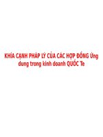 CHƯƠNG III: KHÍA CẠNH PHÁP LÝ CỦA CÁC HỢP ĐỒNG ỨNG DỤNG TRONG KINH DOANH QUỐC TẾ