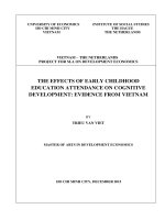 The effects of early childhood education attendance on cognitive development evidence from vietnam 