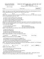 Bộ đề thi KSCL môn Vật lý lớp 10 năm học 20182019