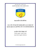 Các yếu tố quyết định đến lựa chọn sử dụng dịch vụ đường sắt của hành khách 