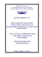 Những khó khăn thách thức trong chống chuyển giá tại doanh nghiệp có vốn đầu tư nước ngoài ở bình dương 