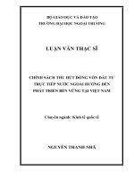 luận văn CHÍNH SÁCH THU HÚT DÒNG VỐN ĐẦU TƯ TRỰC TIẾP NƯỚC NGOÀI HƯỚNG ĐẾN PHÁT TRIỂN BỀN VỮNG TẠI VIỆT NAM