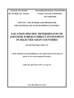 Location specific determinants of japanese foreign direct investment in selected asian countries 