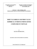 Debt tax shield and firm value empirical evidence from listed companies in vietnam 