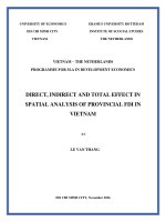 Direct, indirect and total effect in spatial analysis of provincial FDI in vietnam 