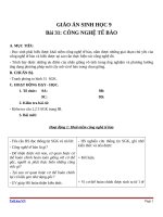 Giáo án Sinh học 9 bài 31: Công nghệ tế bào