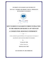 How to reduce mangrove forest extraction in the mekong river delta of vietnam a common pool resource experiment 